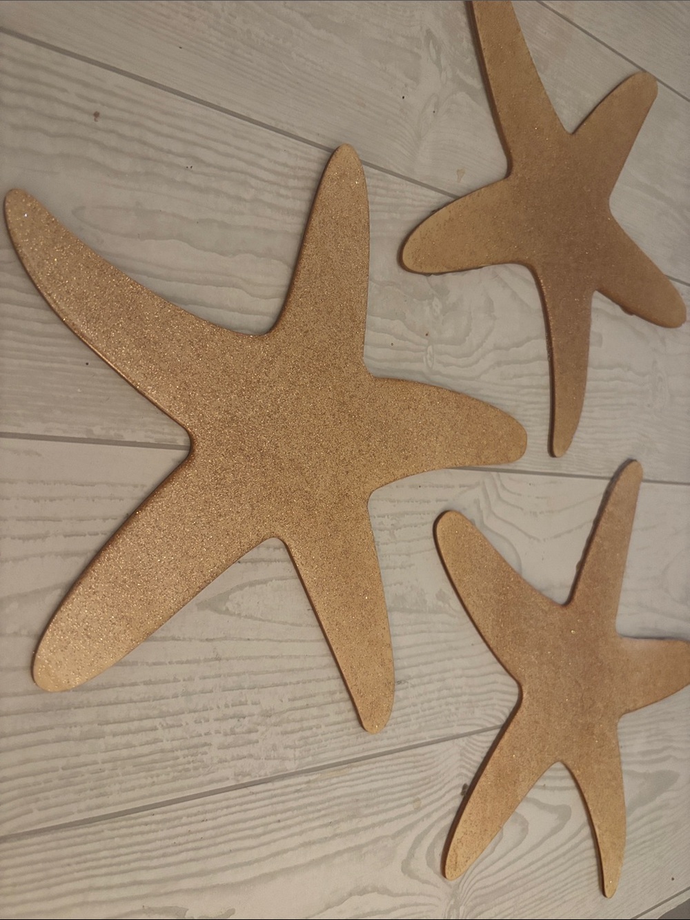 Handcrafted Gold Starfish Wall Decor Trio - Coastal Home Accent